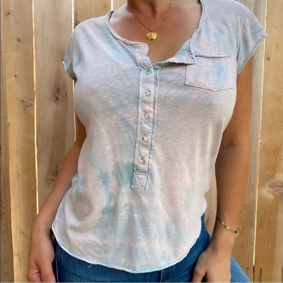 Free People beach pastel color tie dyed T-Shirt size Small - Picture 1 of 6